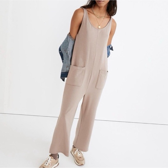 Madewell Pants - Madewell MWL Superbrushed Pull-On Jumpsuit in Telluride Stone, Medium